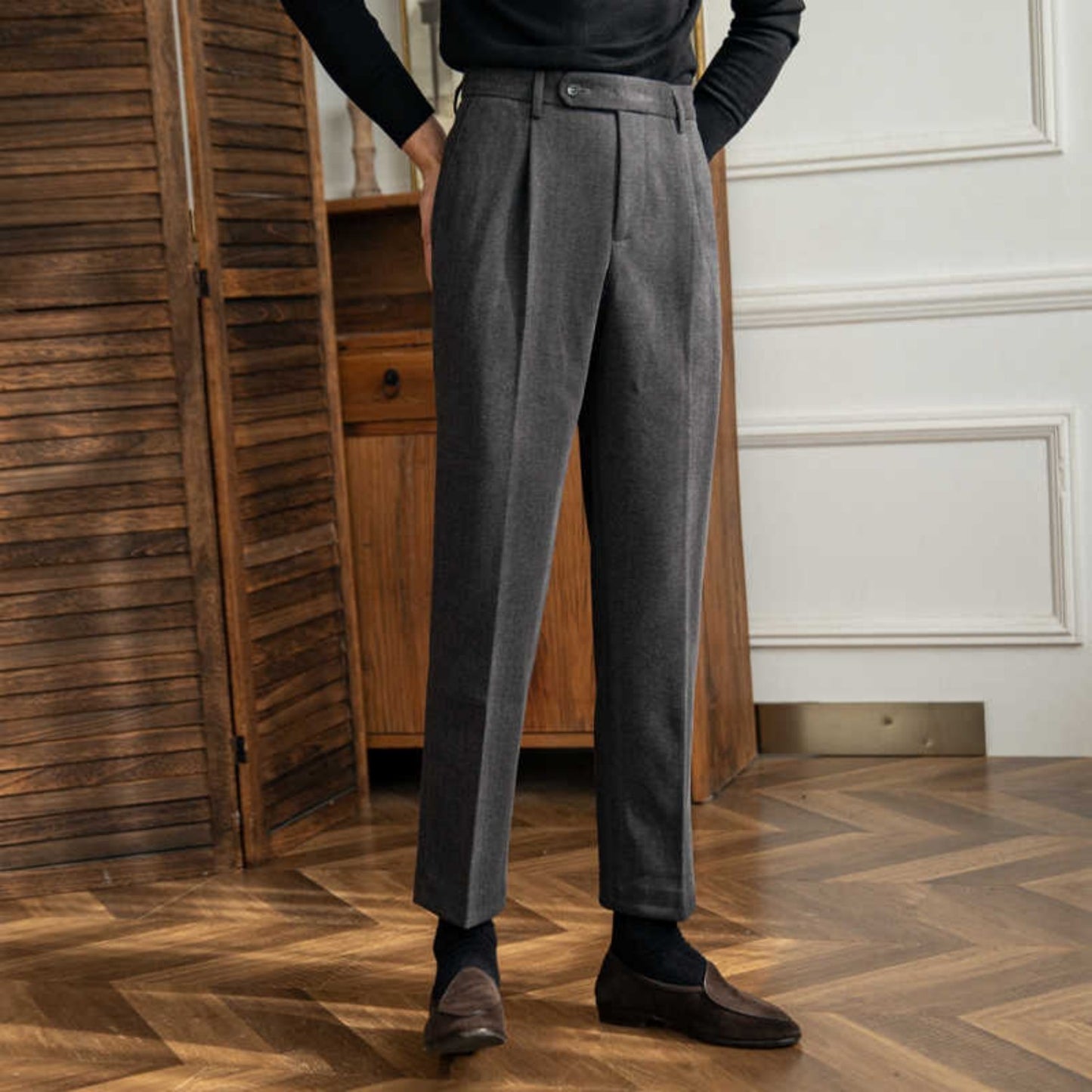 Autumn And Winter Thick Casual Straight Leg Trousers