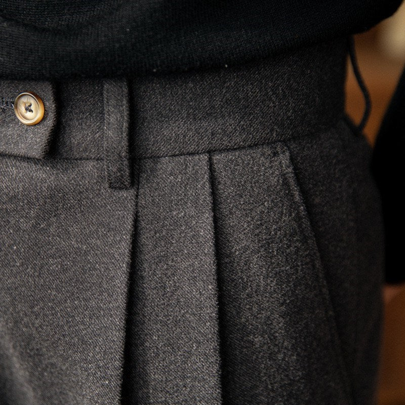 Autumn And Winter High Waist Woolen Casual Pants