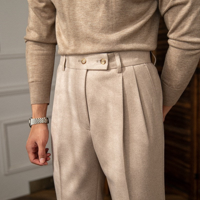 Autumn And Winter High Waist Woolen Casual Pants