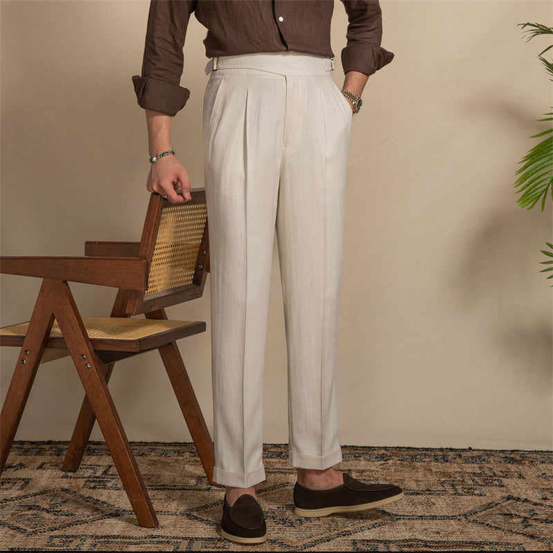 Light Drape Breathable Silhouette Casual Western Pants High Waist