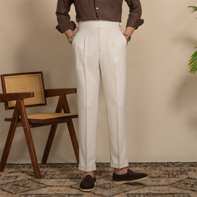 Light Drape Breathable Silhouette Casual Western Pants High Waist