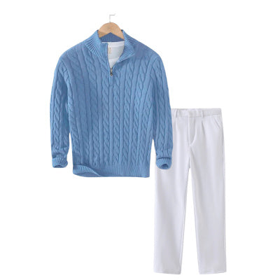 QUARTER ZIP SWEATER